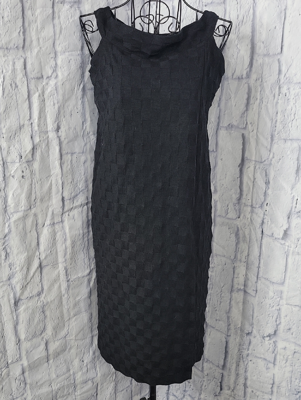 Urban Outfitters Black Textured Midi Dress‎ Side Slit Medium